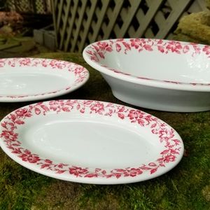 Shenango Resaurant Ware Serving Bowl 2 Oval Plates